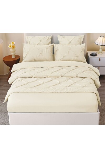 Lenjeria Pufoasa 6-Piece Double Duvet Cover Set , Finet, Fitted Sheet 180 × 2...