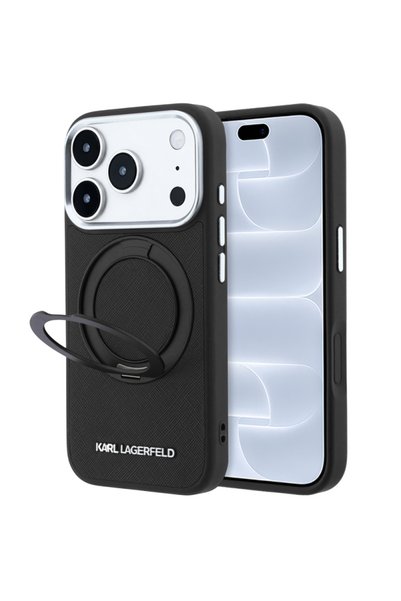 Karl Lagerfeld Husa MagSafe pentru Apple iPhone 18 Pro / 17 Pro, Ring Stand 3...