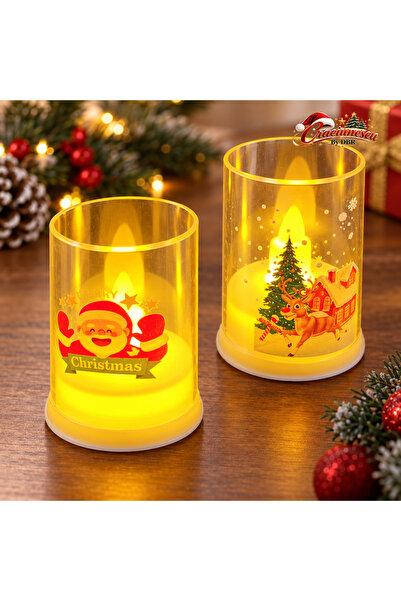 Craciunescu By DBR Felinar Decorativ de Craciun cu Lumanare LED, Lumina Calda -