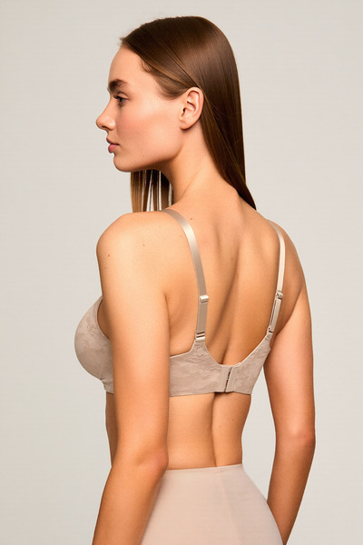 Kom Women's Black/Tan/Burgundy Spacer Soft Non-Padding Wireless Bra