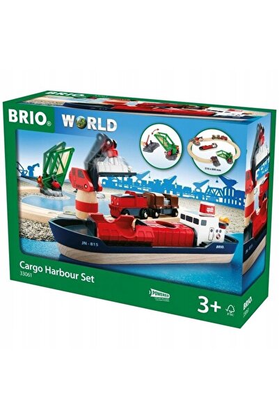 BRIO SET DE ÎNCĂRCARE ȘI DESCĂRCARE PORTUARĂ, TREN DE LEMN CU NAVE ȘI MACARA ...