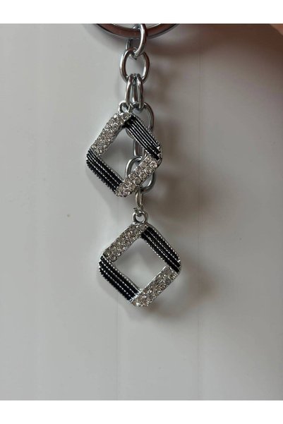 mixify Stylish and Elegant Keychain with Silver Color Stone