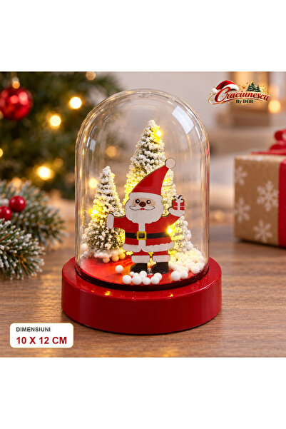 Craciunescu By DBR Decoratiune Luminoasa de Craciun 10 x 12 cm, Mos Craciun s...