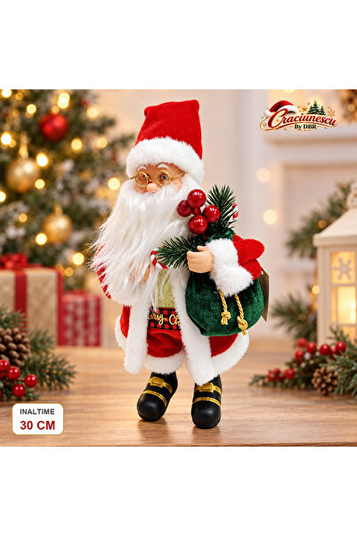 Craciunescu By DBR Santa Claus Decoration with Music 30 cm, Festive Bag -