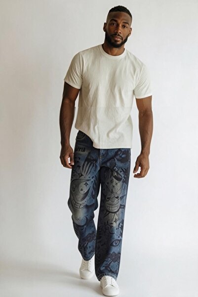 Urban Collection Pantaloni din denim imprimați Urbancollection