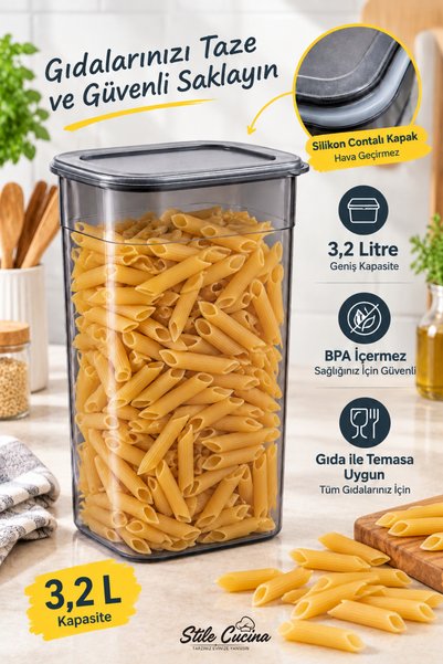 Stile Cucina Mega Size Advantageous Silicone Lid Food and Legume Storage Box ...