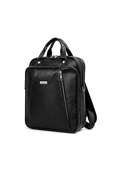 Magrot Rucsac de afaceri unisex din piele ecologică premium, negru, 36x28 cm,...
