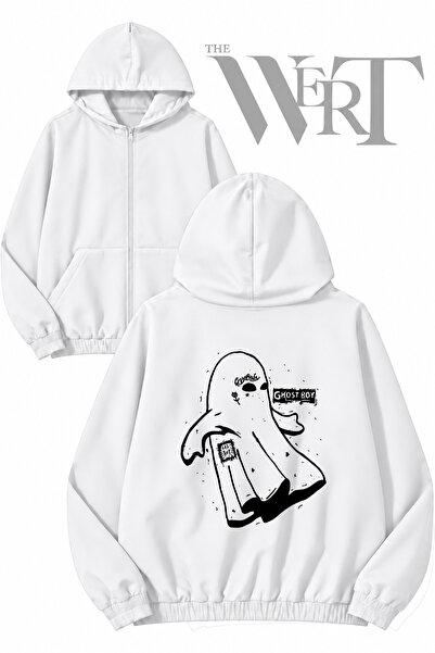 THEWERT سترة بيضاء بقلنسوة وسحاب من Lil Peep 4 (2 خيط)