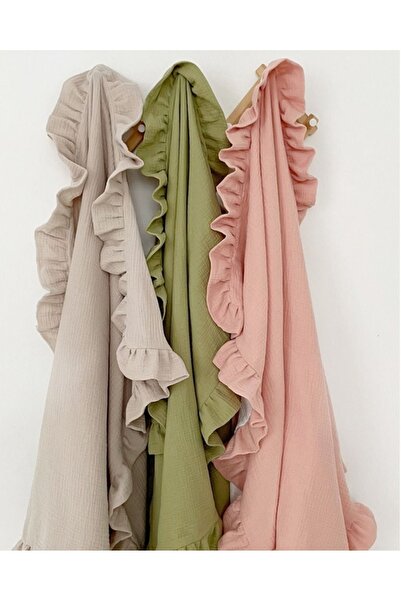 bubb hubb Muslin Coverlet 4 Layers with Ruffles Organic Natural Fabric