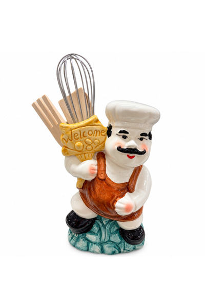 OEM Set Suport Ustensile de Bucătărie din Ceramică, Model Bucătar, 22 x 13 cm...