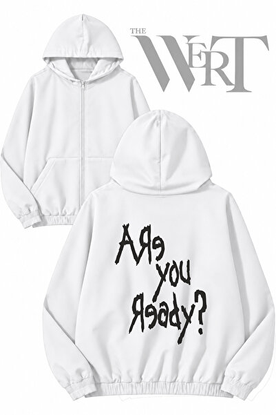THEWERT سترة بيضاء بقلنسوة وسحاب وطباعة على الظهر من Korn Are You Ready (2 Th...
