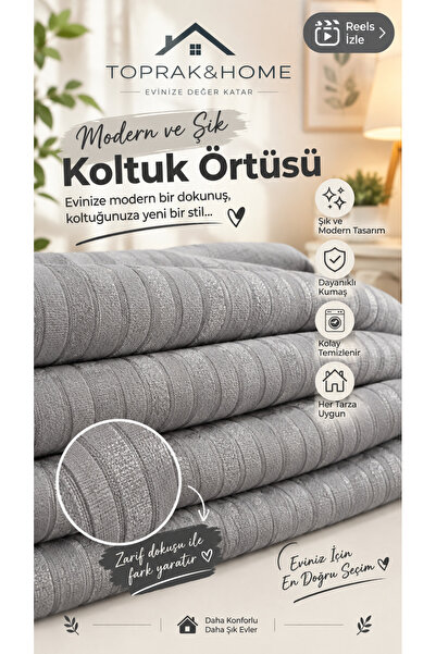 TOPRAK SPORT TOPRAK & HOME Kaymaz Taban Süngerli Kadife Koltuk Örtüsü 170x210...