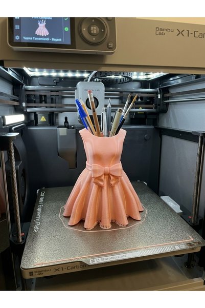 3dbaskıhobi 3d baskı elbise desenli kalemlik