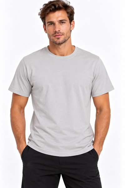 Machi Tricou pentru bărbați, croială regulată, mărime standard, alb, gri antr...