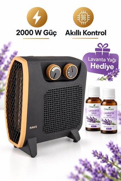 Raks Pf 20 Smart Kahverengi 2000 Watt Elektrikli Fanlı Isıtıcı Lavanta Yağı Hediye