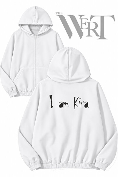 THEWERT Death Note I Am Kira Back Printed Zippered Hooded White Cardigan (2 Y...