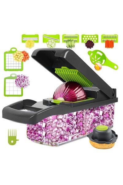 Impact Vision Răzătoare multifuncțională 14 piese pentru legume, fructe și br...