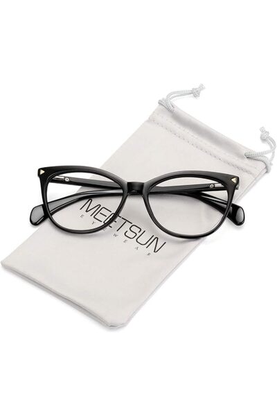 MEETSUN إطارات نظارات بدون وصفة طبية للنساء، نظارات كاتي كاي ريترو مزيفة بعدس...