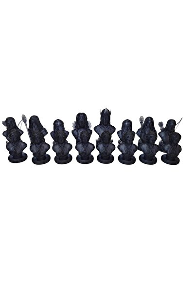 OEM Set piese sah Lord Of The Rings, de colectie, 6-9cm, negru translucid, J....
