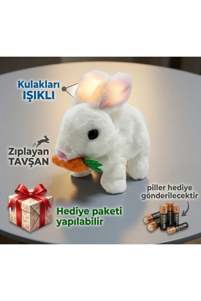 BALKİZ Işıklı Zıplayan zıp zıp Tavşan, Hareketli Sesli tavşan