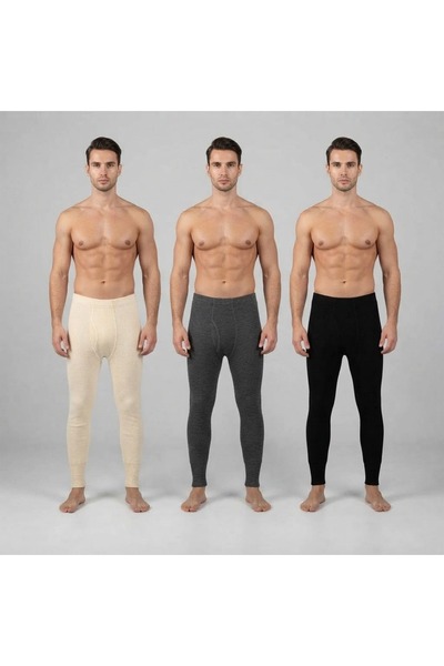 ROSE DAWSON Men's Knitted Winter Underwear 3 Pieces