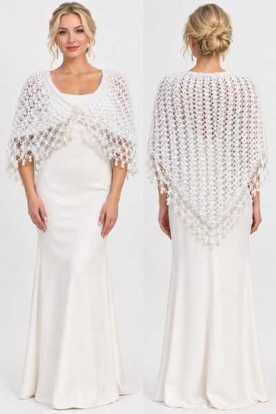 ENGIN Women's Special Design Hand Knitted Shawl Scarf Bolero