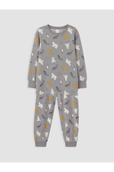 LC Waikiki Rmz Gi̇yi̇m Farkiyla Embroidered Boys' Pajama Set