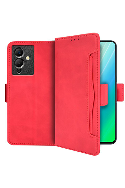 XGSM Husă tip carte pentru Infinix Note 12 5G, cu slot pentru card, roșie