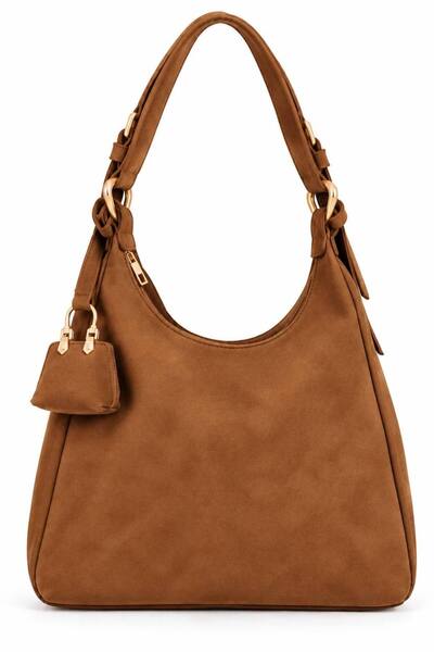Neli Elegant Women's Suede Accessory Detailed Bag