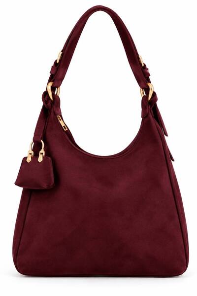 Neli Elegant Women's Suede Accessory Detailed Bag