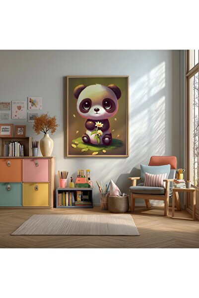 KEYFHOME Drăguț Panda Mic Încadrat MDF Tablou Poster Camera Bebelușului Decor...