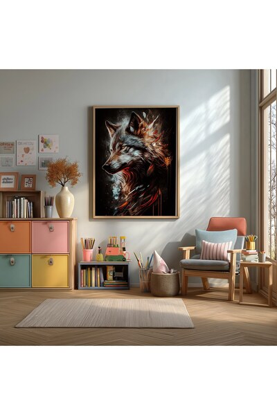 KEYFHOME Tablou MDF cu cadru de lup Poster pentru camera copiilor Decor de pe...