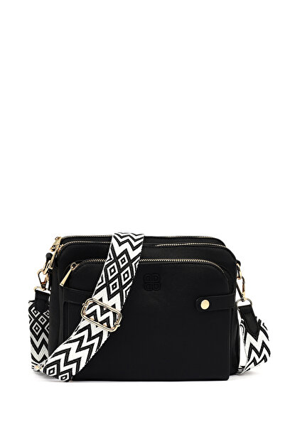 Derimod Women's Black Long Strap Crossbody Bag Wb200021Sv