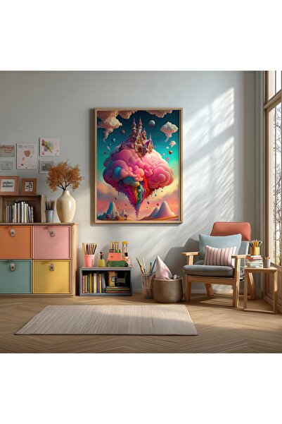 KEYFHOME Candy Land Candyland 3 Framed Mdf Painting Poster Kids Room Wall Dec...