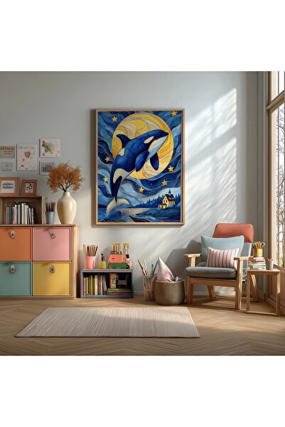 KEYFHOME Orka kit ubica Zlatna linija Uramljeni MDF poster slika Dekoracija z...