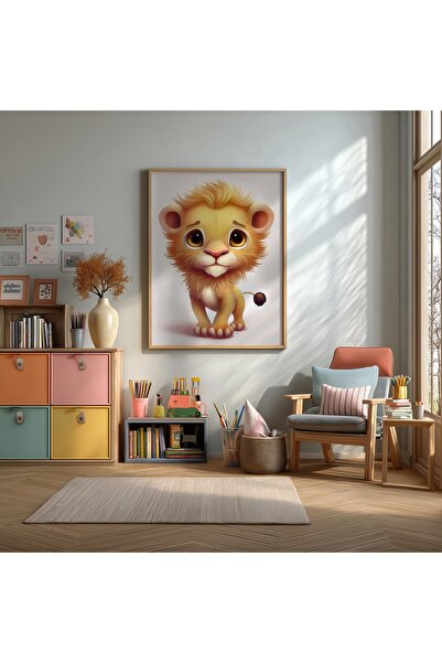 KEYFHOME Drăguț mic tigru înrămat MDF pictură poster camera bebelușului decor...