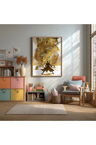 KEYFHOME Sekiro Shadows Die Twice Poster cu tablou MDF cu ramă roșie pentru c...