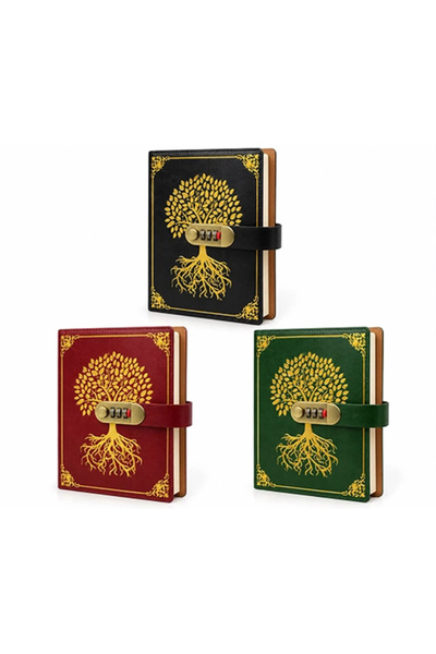 Lovesta Home Encrypted Tree of Life Patterned Leather Notebook Alk6471