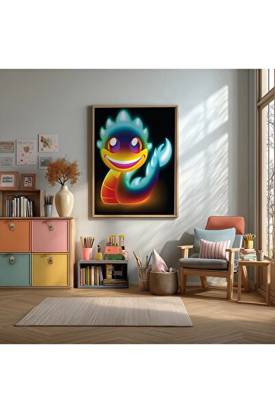 KEYFHOME Poster drăguț cu tablou MDF cu cadru Dragon pentru camera copiilor, ...