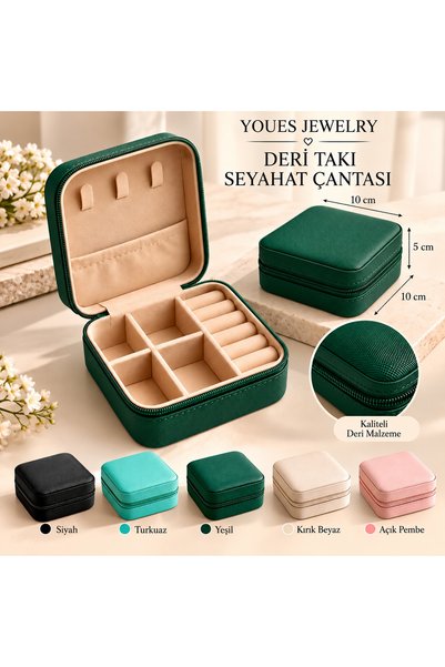 YOUES JEWELRY Mini Takı Kutusu Seyahat Tipi Mücevher Çantası Kolye Yüzük Küpe...