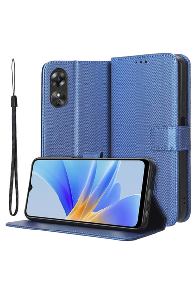ERBORD Husă tip carte pentru Oppo A17, cu magnet inteligent, albastră