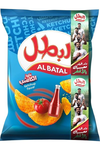 Al Batal رقائق البطاطس بنكهة الكاتشب، 110 جرام