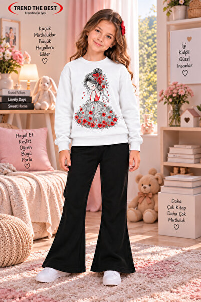 TREND THE BEST Trendin En İyisi Winter, Spring, and Autumn Girls' Black Spani...