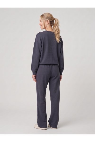 Noe Collection Women's Crew Neck Long Sleeve Tracksuit Set Comfortable Fit Loose Leg Two-Piece Sportswear