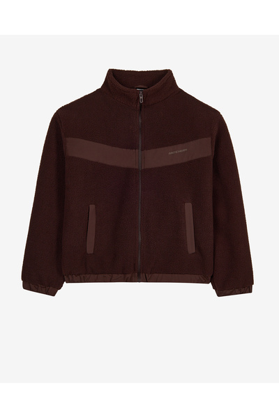 SKECHERS SKECH SHERPA Contrast Full Zip Jacket Kadın Kahverengi Mont S2620202-2070