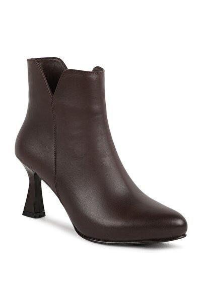 Libero Women's Boots L068.804 Brown Genuine Antique Leather V-Cut High-Top Po...