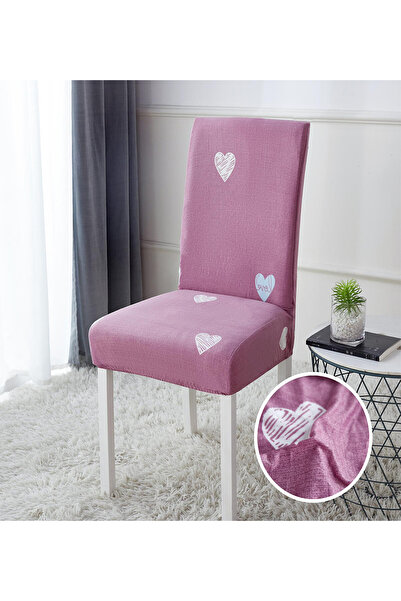 JOJO HOME Set 4 huse elastice pentru scaun, poliester / spandex, roz, HEJS-15
