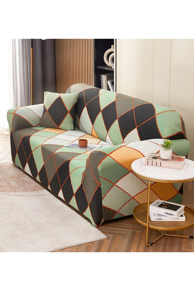 JOJO HOME Husa elastica moderna pentru canapea 3 locuri, spandex / poliester,...