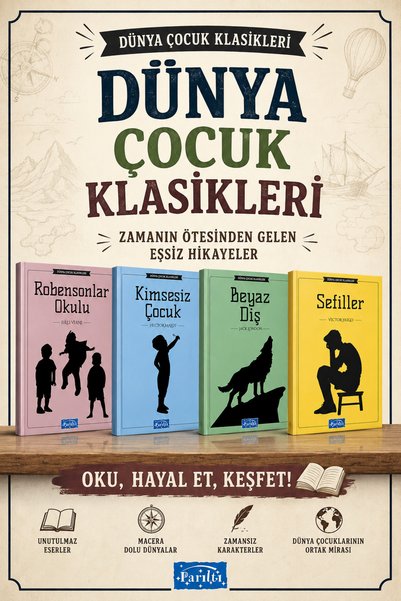 Parıltı Yayınları 4 Kitaplı Dünya Çocuk Klasikleri Seti - 4. 5. 6. 7. ve 8. Sınıflar İçin Öğretmen Tavsiyeli Okumayı Sevdiren-10