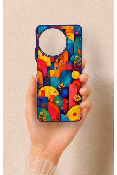 Vip Case Realme 11 Compatible Colorful Geometric Flower Pattern Silicone Case